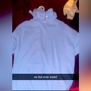 blue hoodie